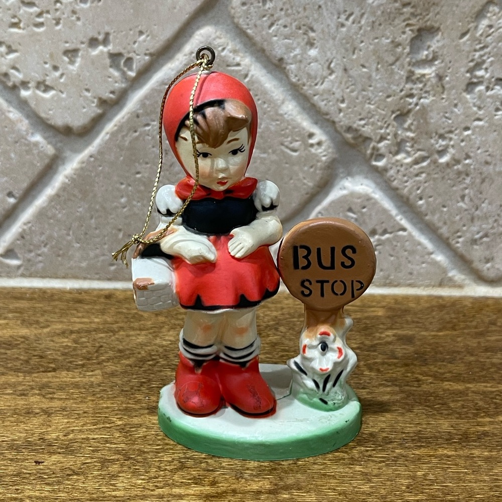 Vintage bust stop girl ornament